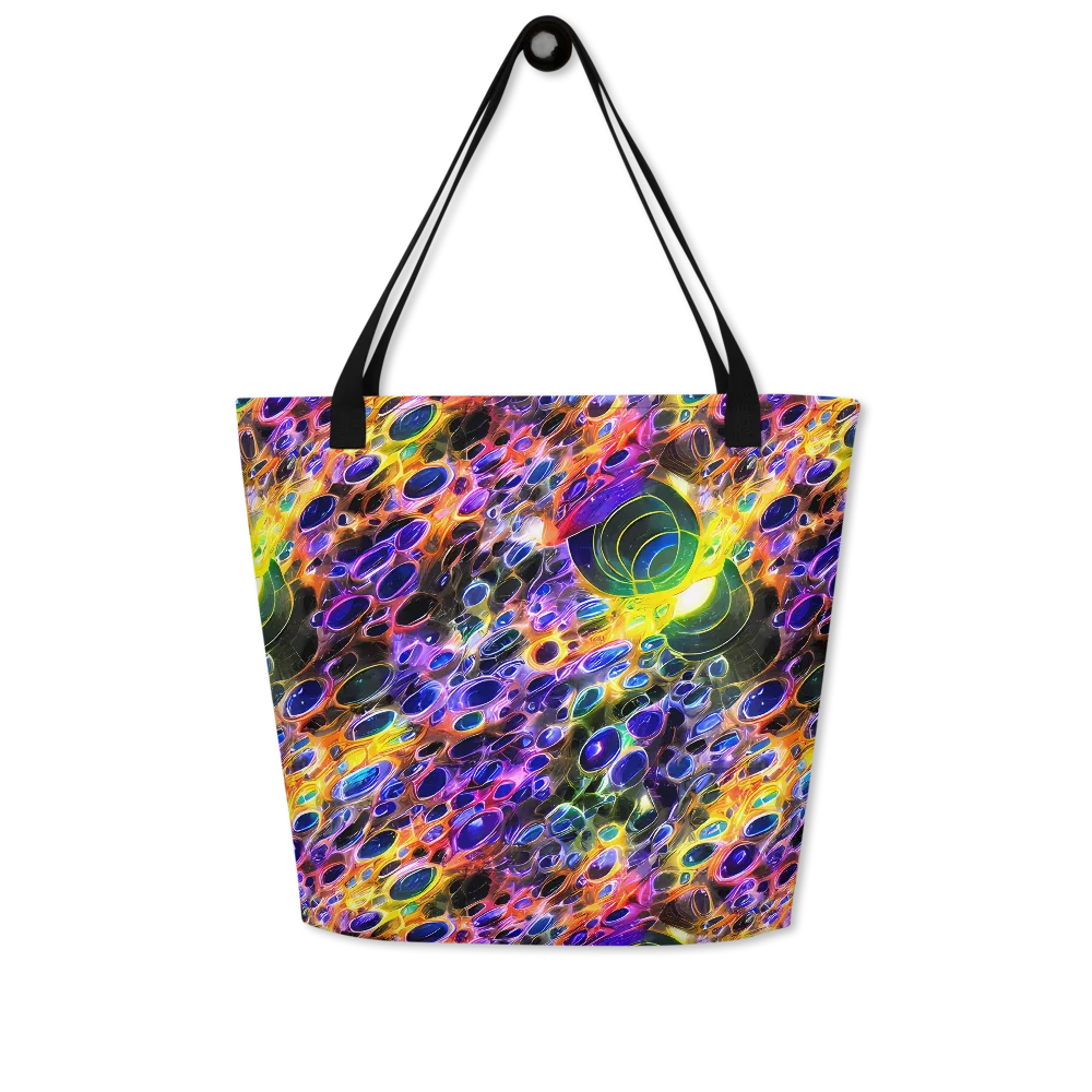 Neon Orbits on Large Tote Bag W/ Pocket — Front