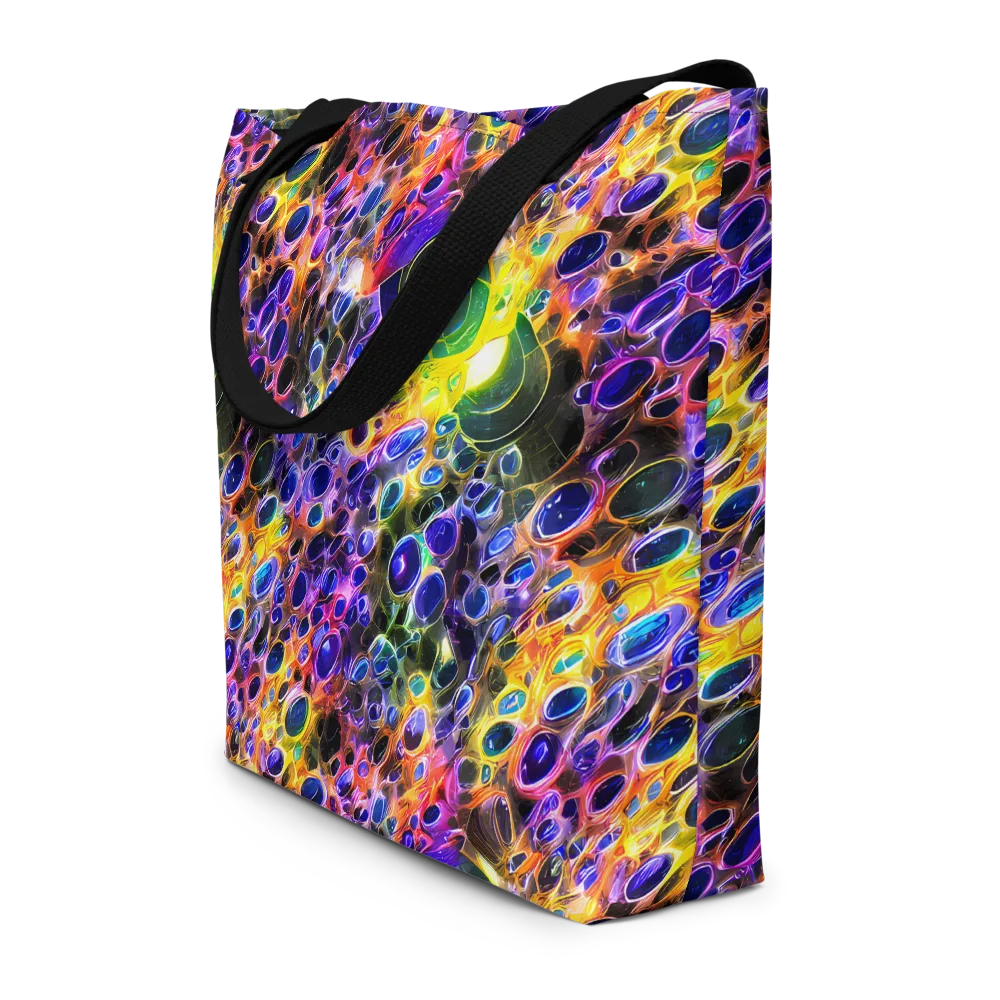Neon Orbits on Large Tote Bag W/ Pocket — Front