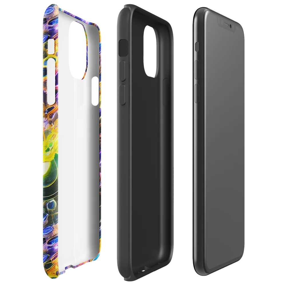 Neon Orbits on Tough Case for iPhone® — Right
