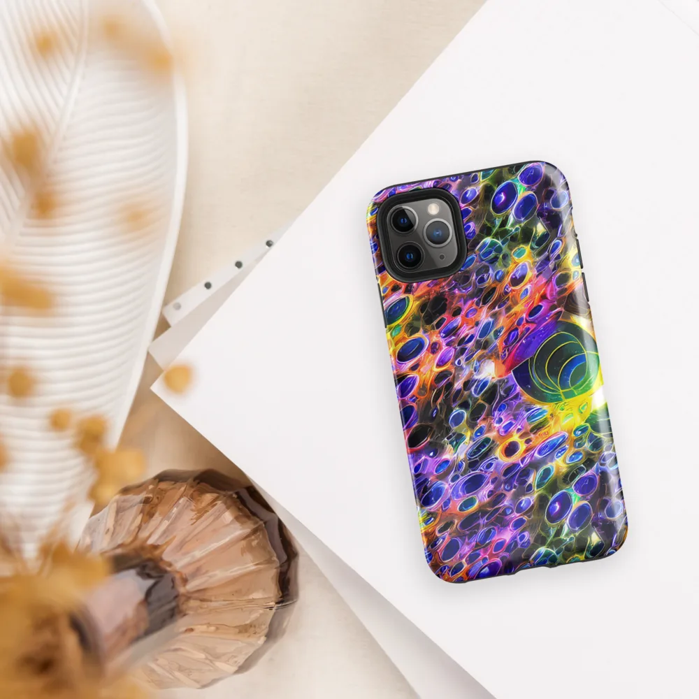 Neon Orbits on Tough Case for iPhone® — Front