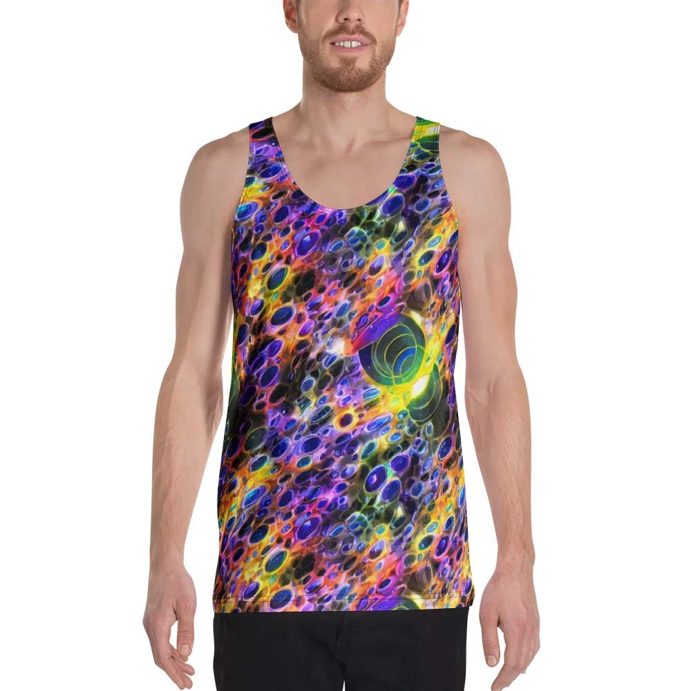 Neon Orbits on Men's Tank Top — Front