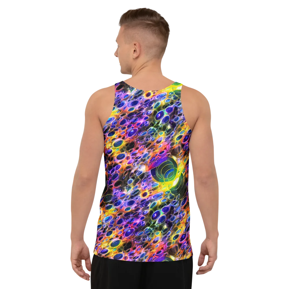 Neon Orbits on Men's Tank Top — Back