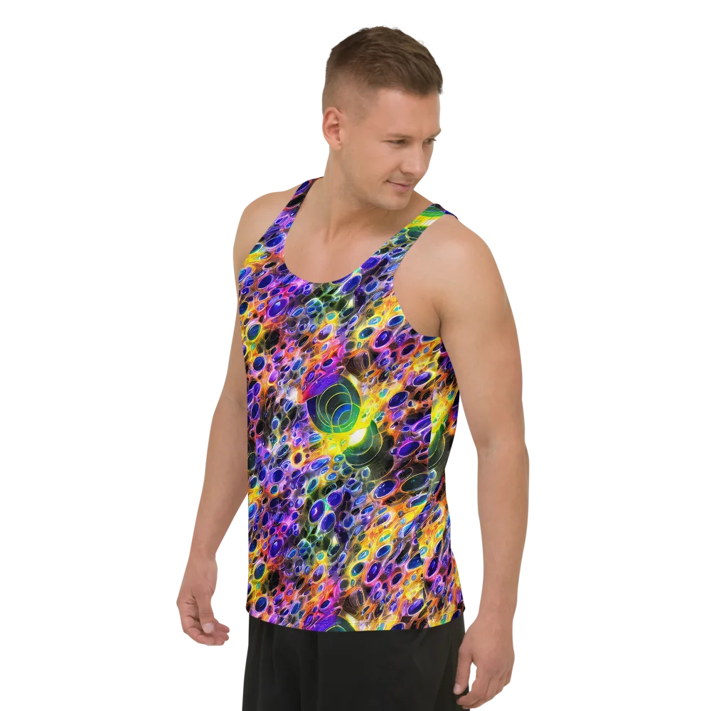 Neon Orbits on Men's Tank Top — Left Front