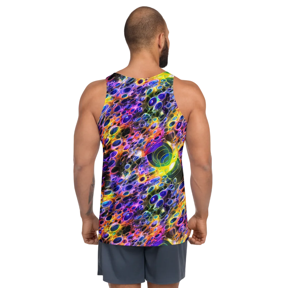 Neon Orbits on Men's Tank Top — Back