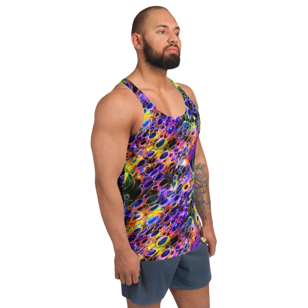 Neon Orbits on Men's Tank Top — Right Front