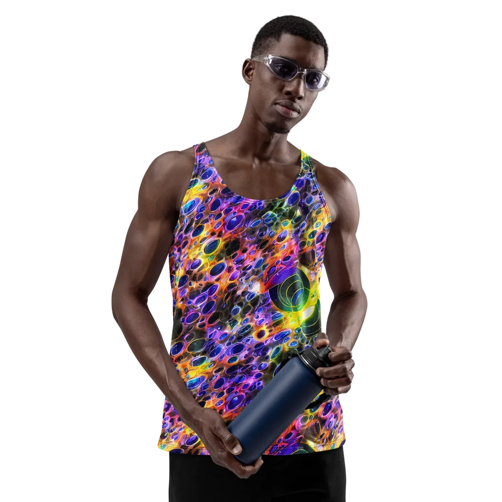 Neon Orbits on Men's Tank Top — Front