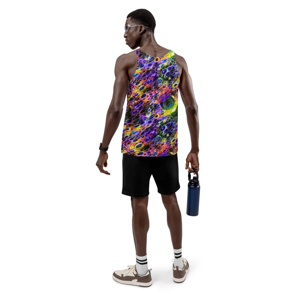 Neon Orbits on Men's Tank Top — Back
