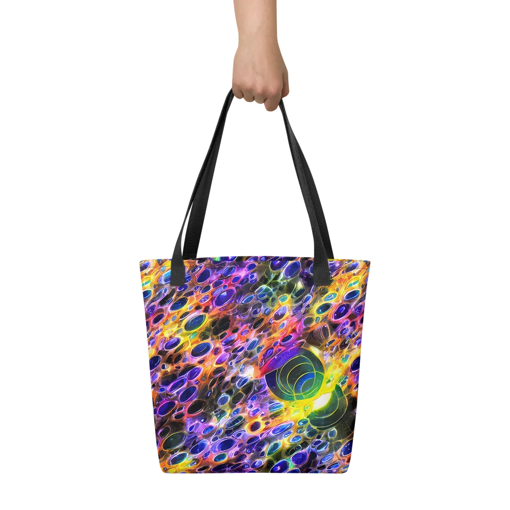 Neon Orbits on Tote Bag — Front