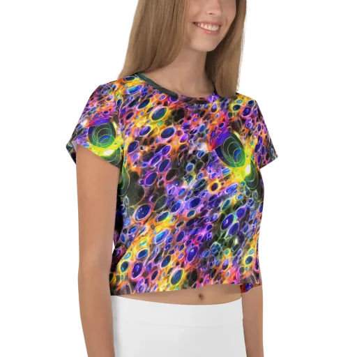 Neon Orbits on a Crop Tee