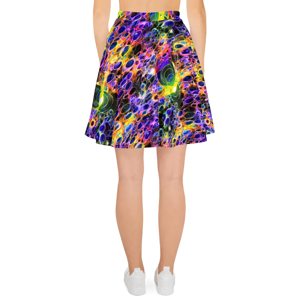 Neon Orbits on Skater Skirt — Back