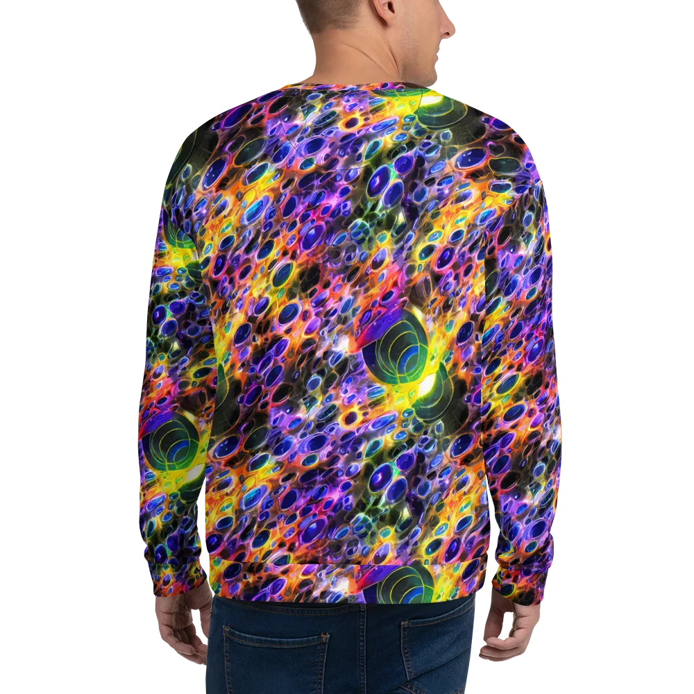 Neon Orbits on Sweatshirt — Back