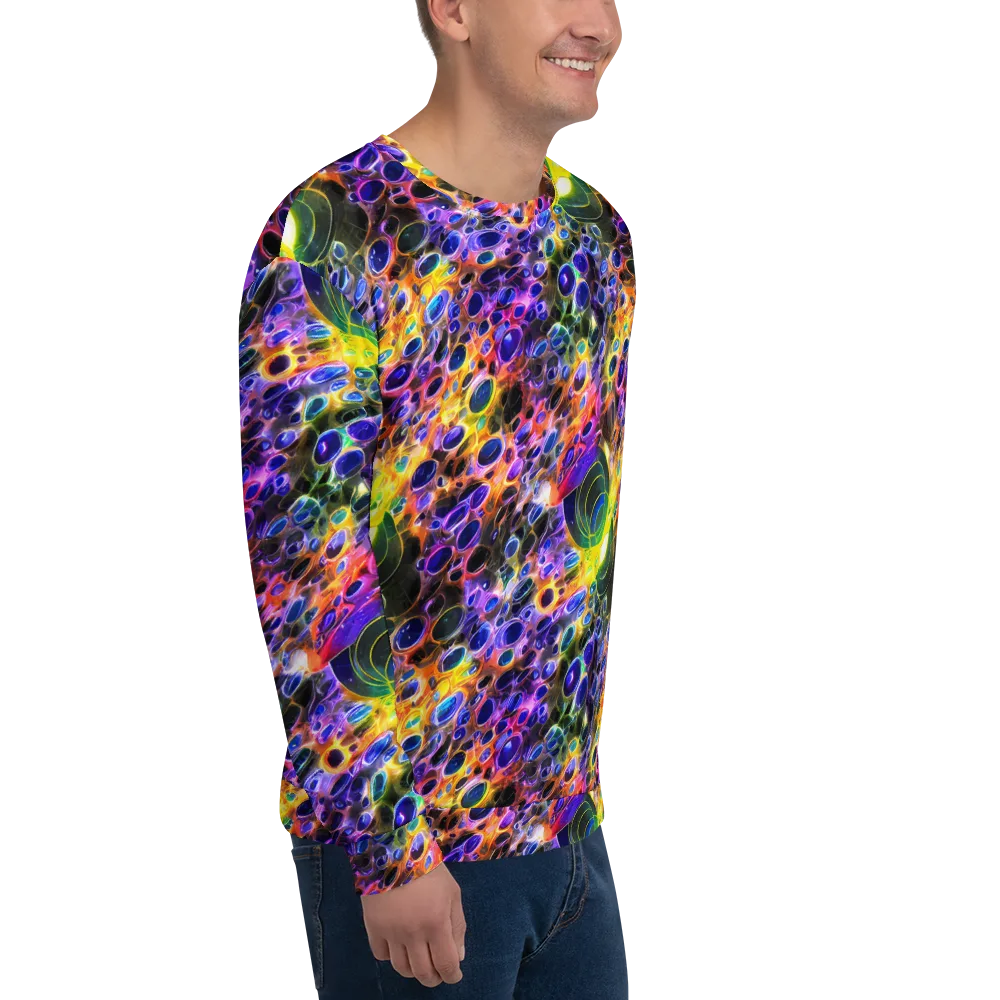 Neon Orbits on Sweatshirt — Right Front
