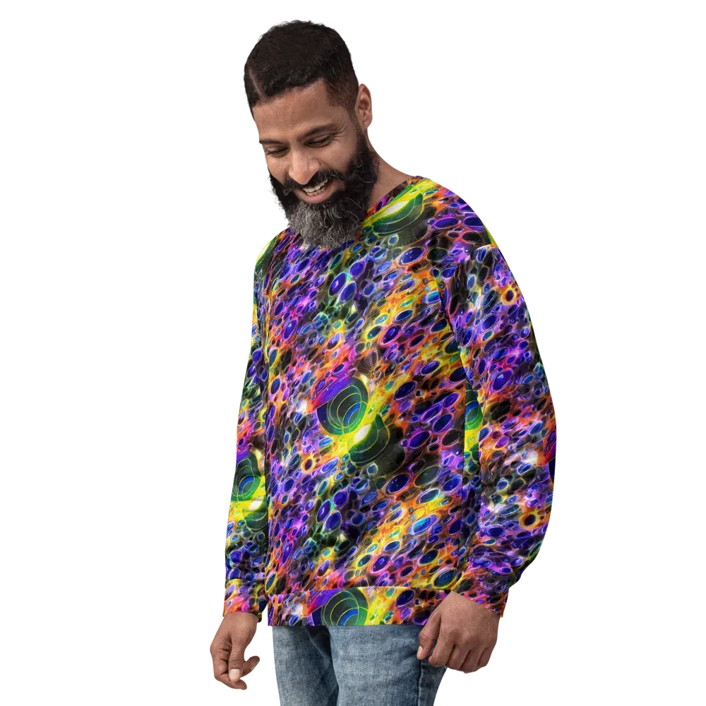Neon Orbits on Sweatshirt — Left Front