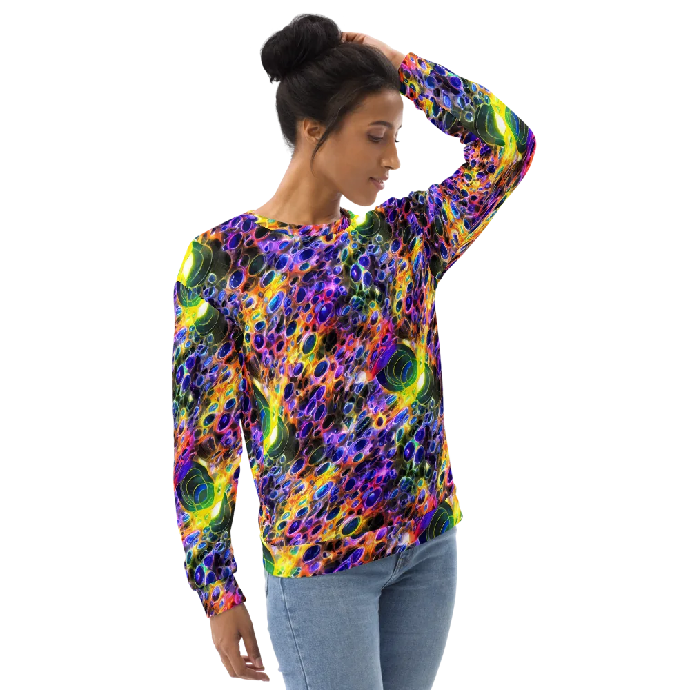 Neon Orbits on Sweatshirt — Right Front