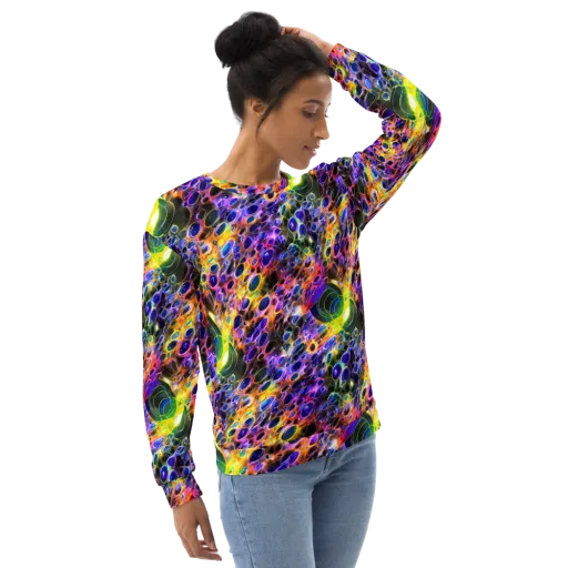 Neon Orbits on a Sweatshirt