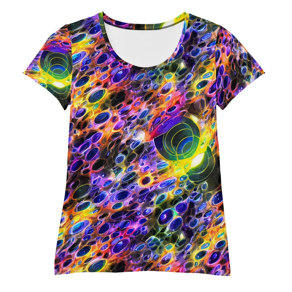 Neon Orbits on Women's Athletic T-Shirt — Front