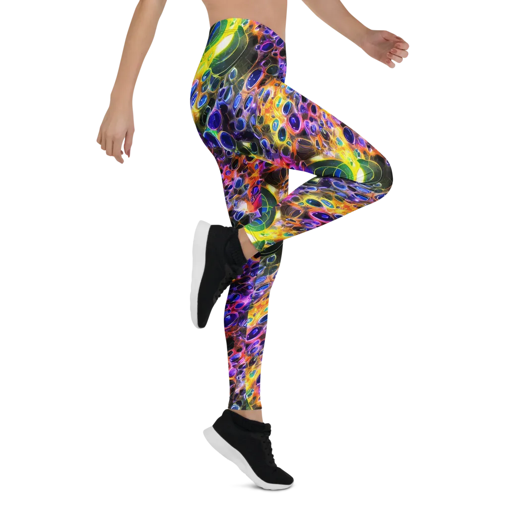 Neon Orbits on Leggings — Right