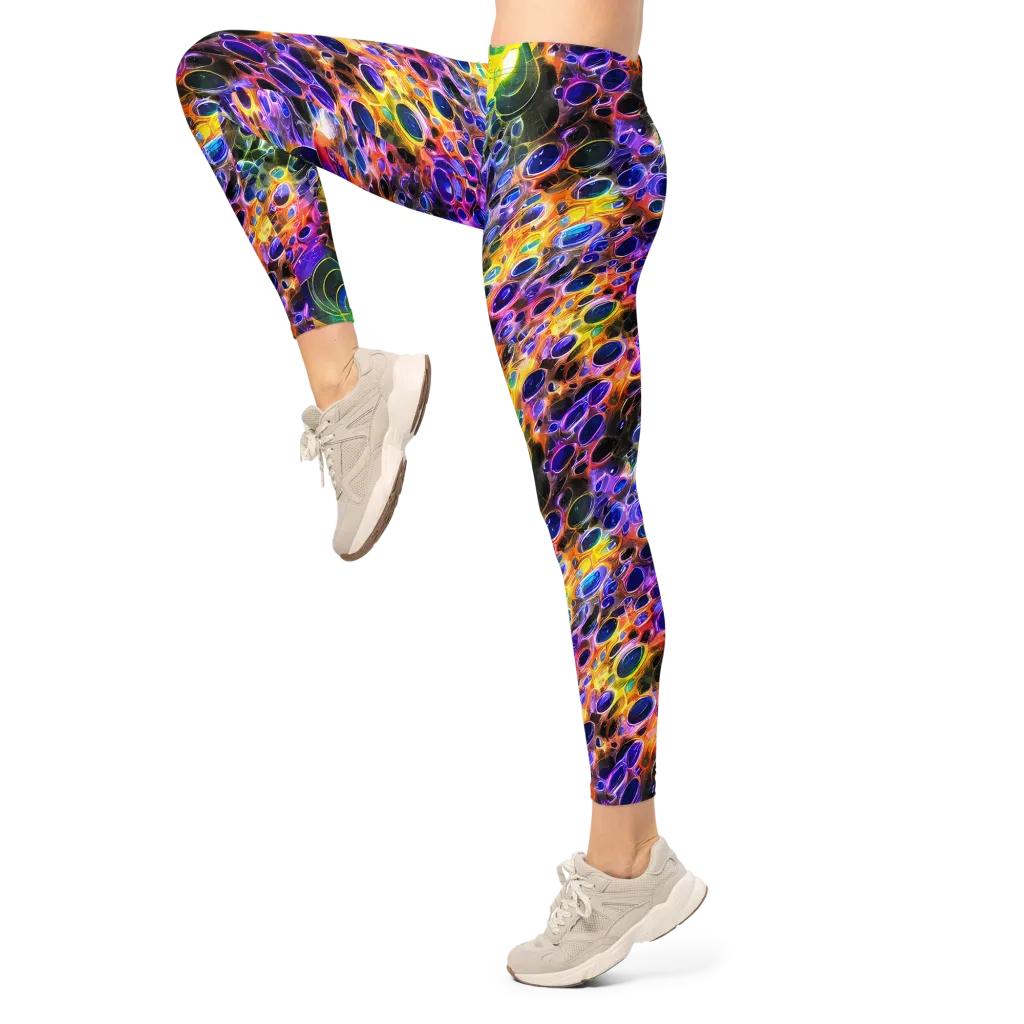 Neon Orbits on Leggings — Left