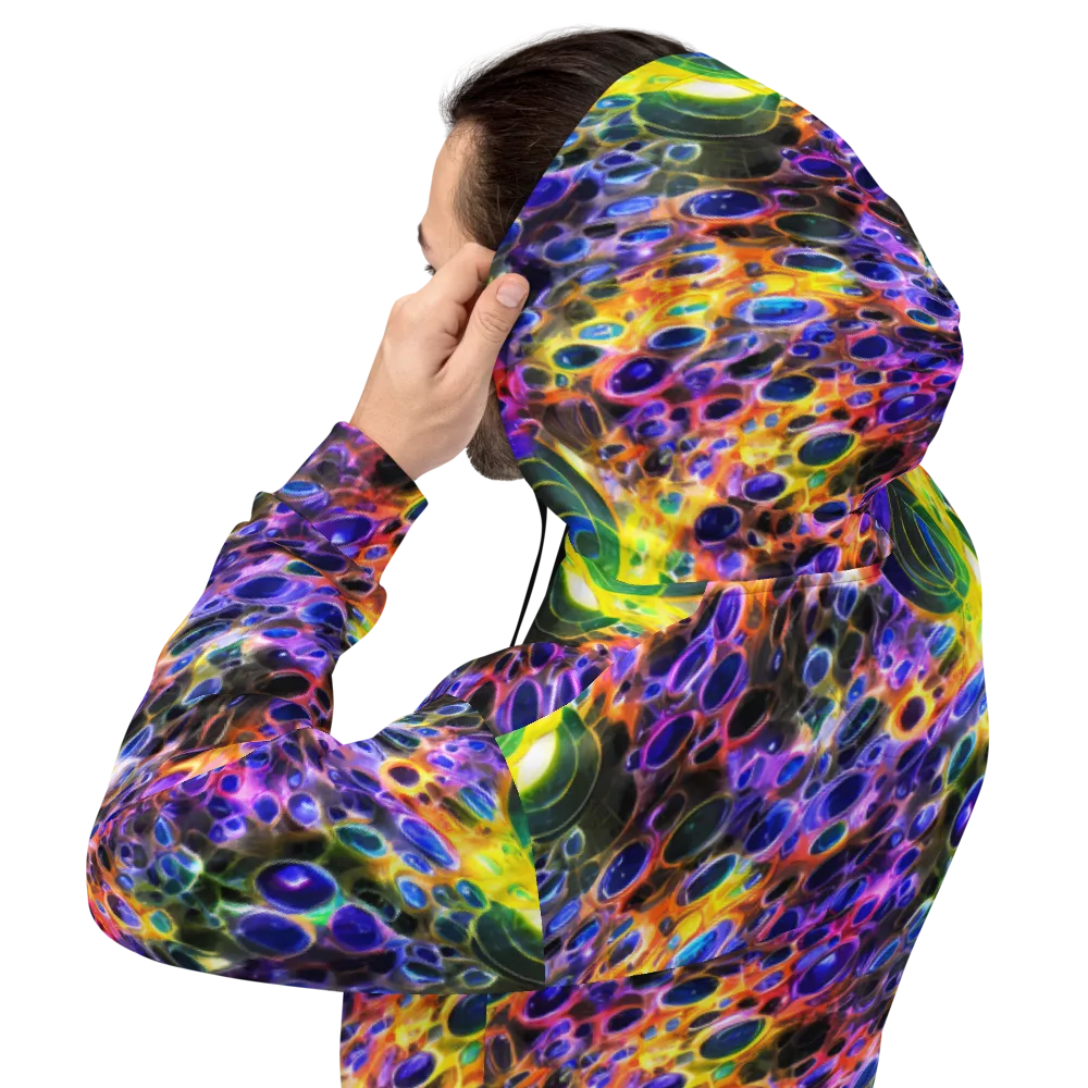 Neon Orbits on Hoodie — Back