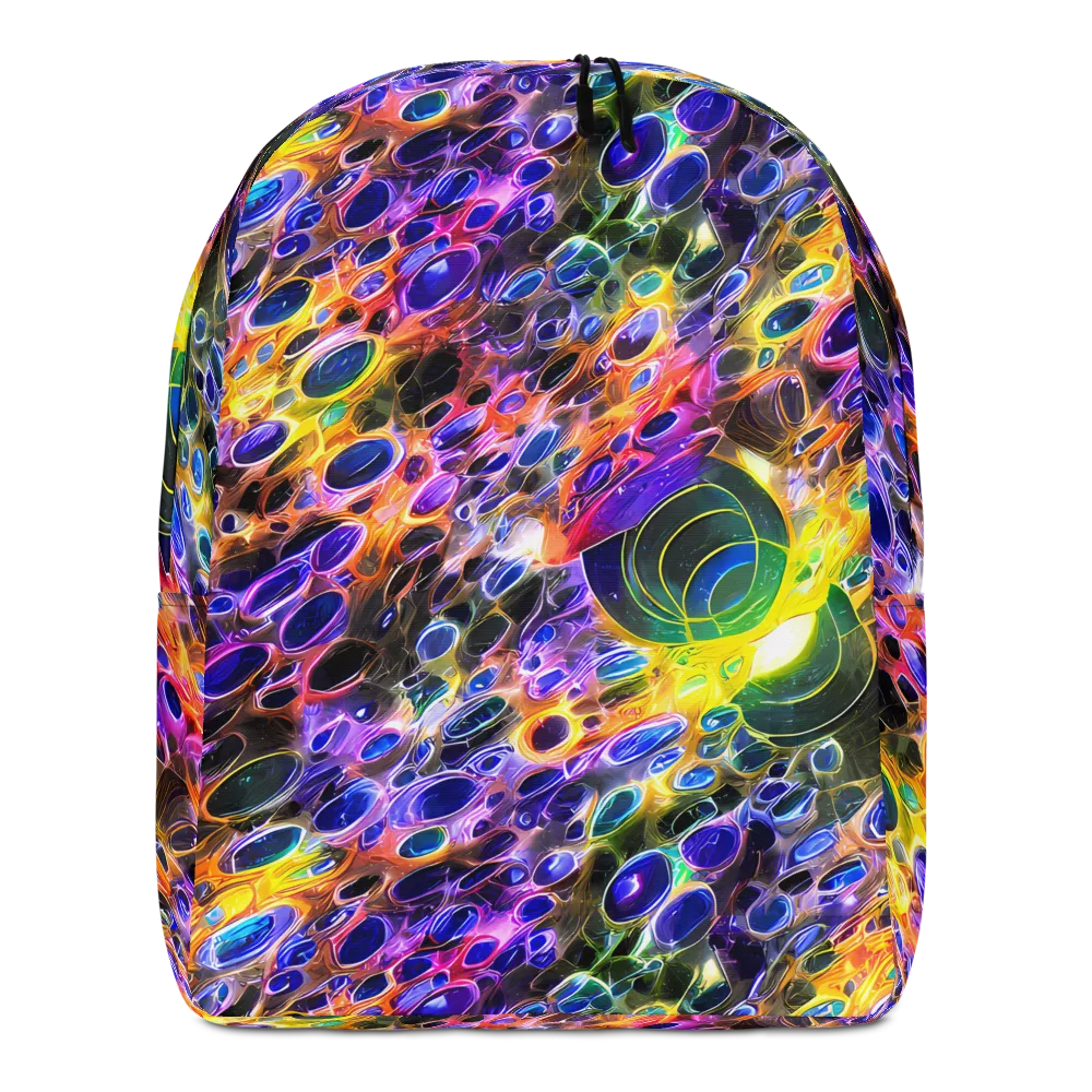 Neon Orbits on Minimalist Backpack — Front