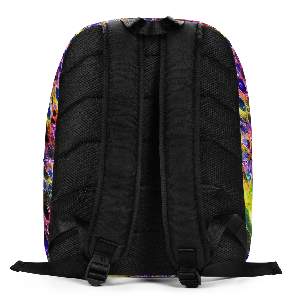 Neon Orbits on Minimalist Backpack — Back