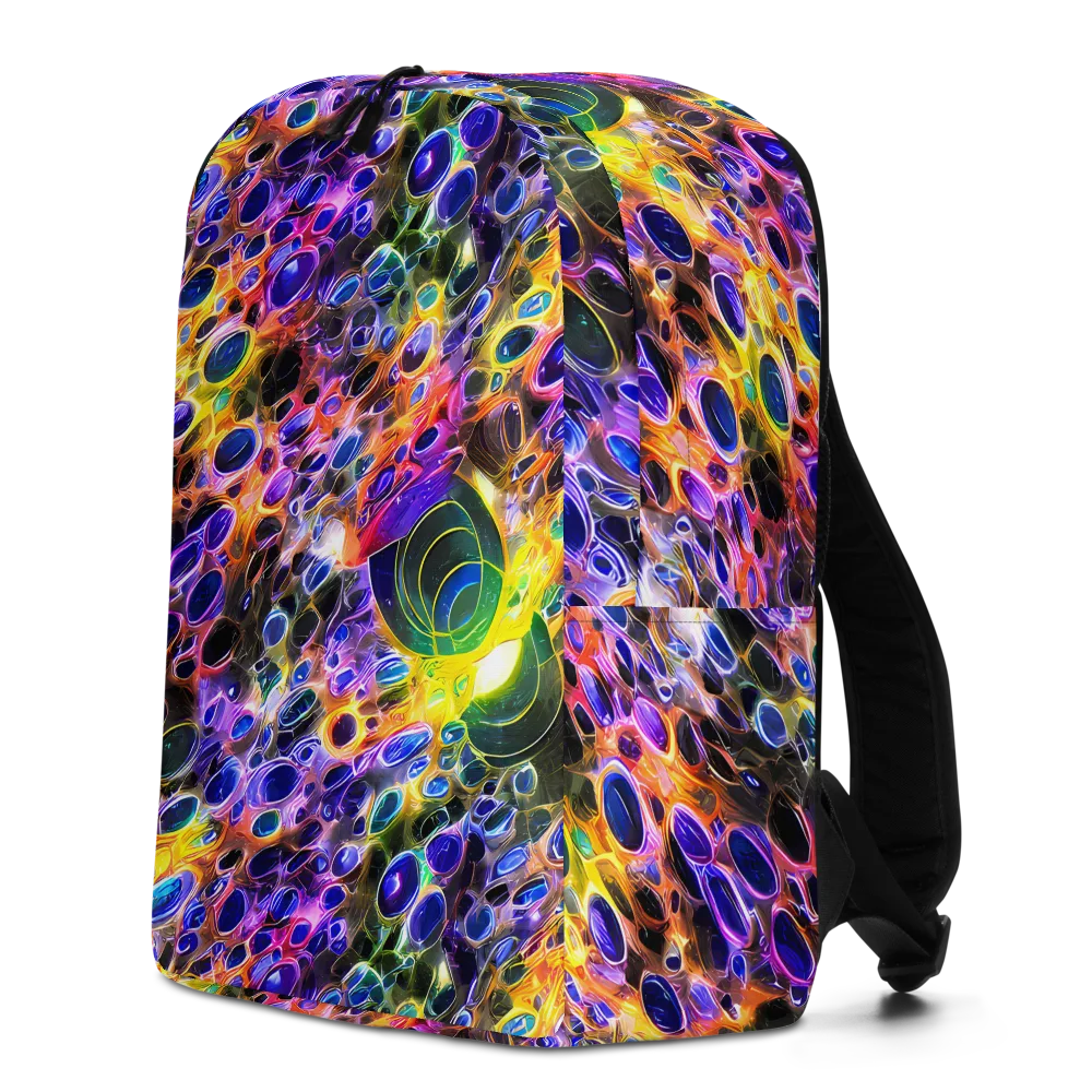 Neon Orbits on Minimalist Backpack — Left
