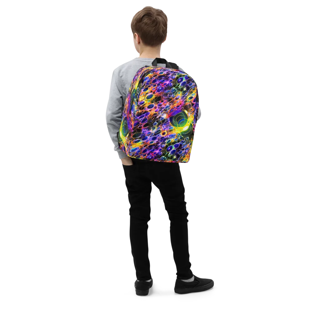 Neon Orbits on Minimalist Backpack — Right Front