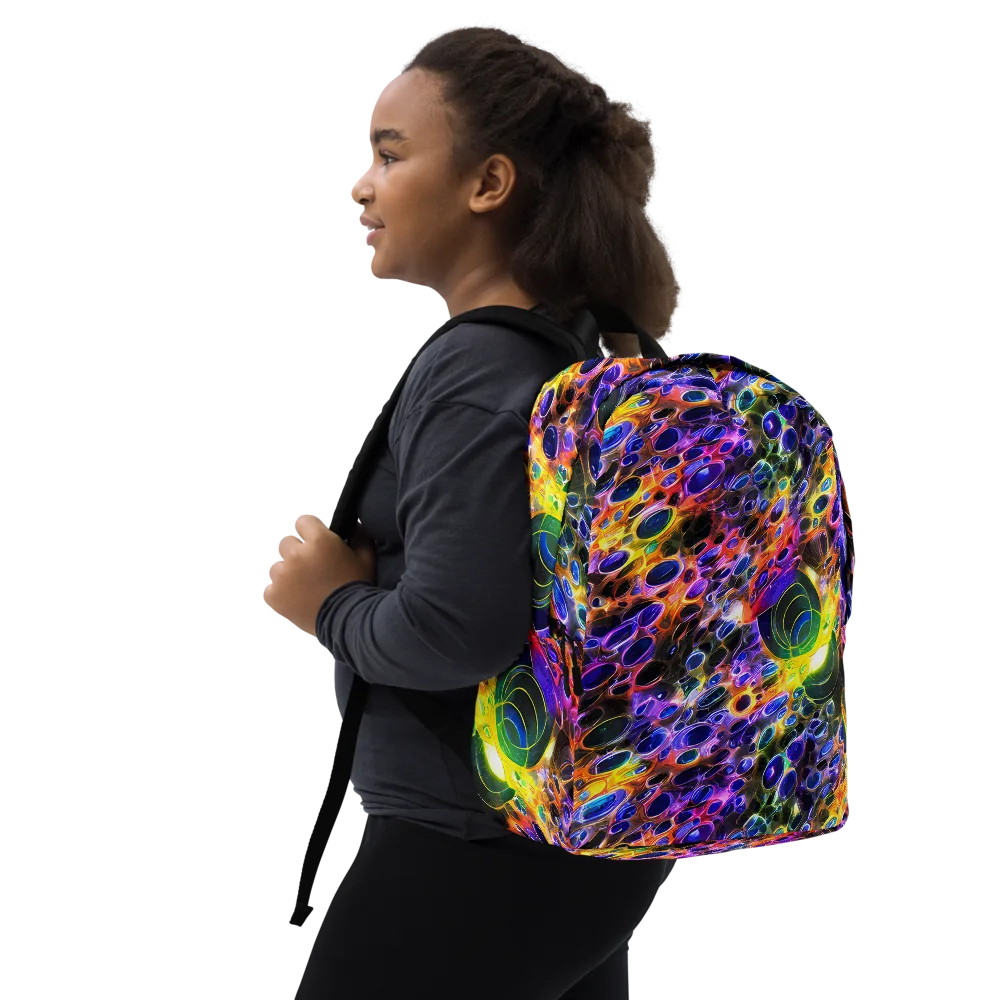 Neon Orbits on Minimalist Backpack — Right Front