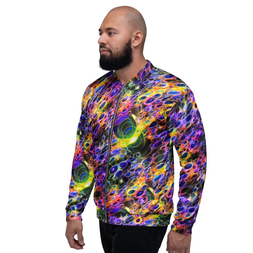 Neon Orbits on Bomber Jacket — Left