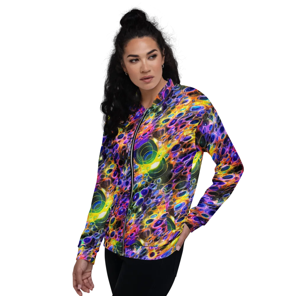 Neon Orbits on Bomber Jacket — Left