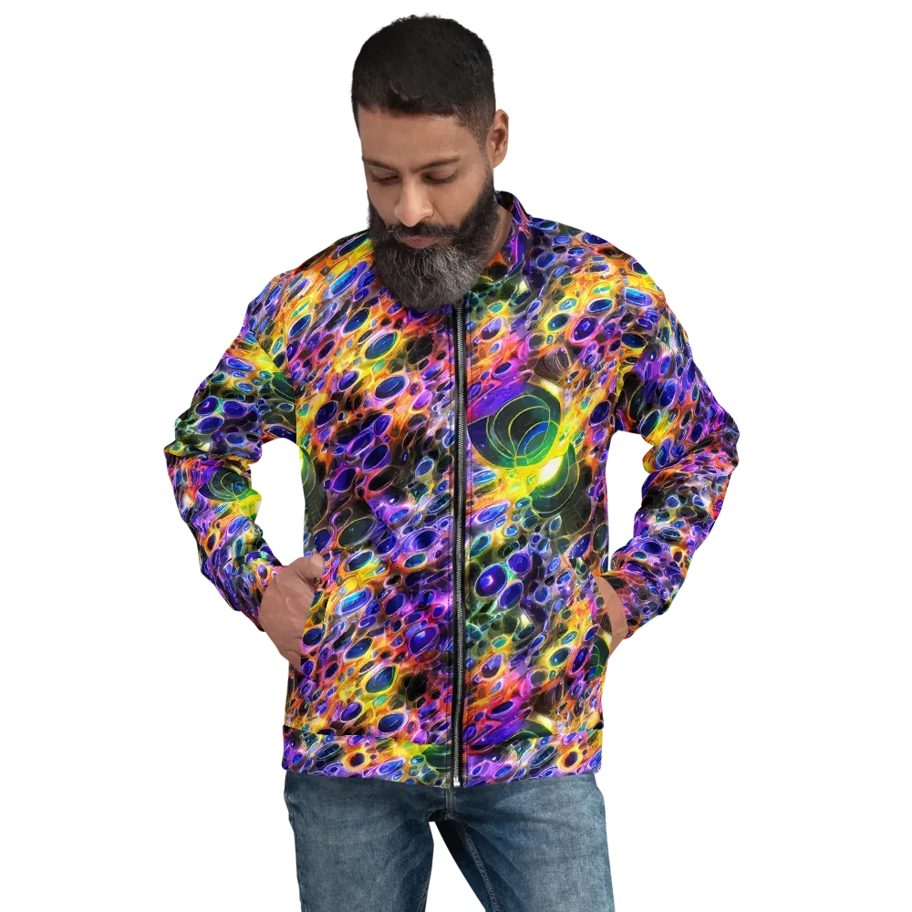 Neon Orbits on Bomber Jacket — Front