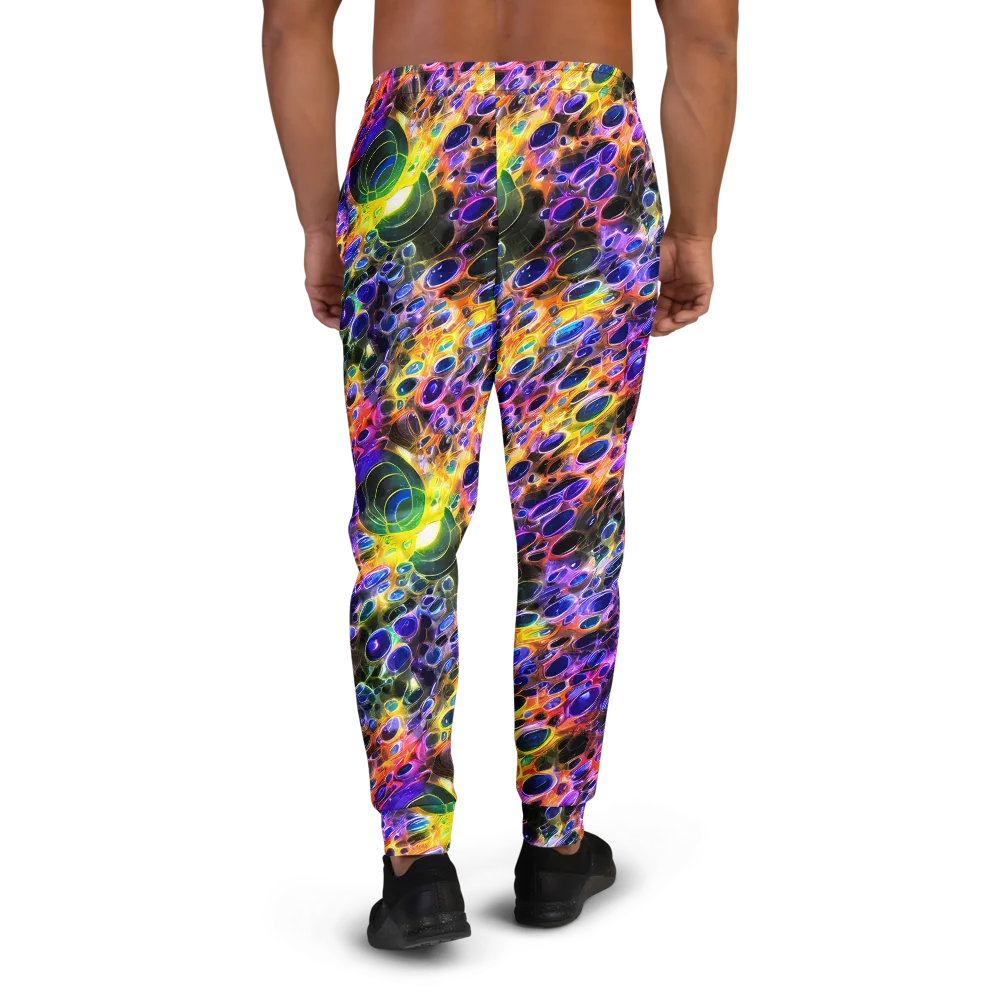 Neon Orbits on Men's Joggers — Back