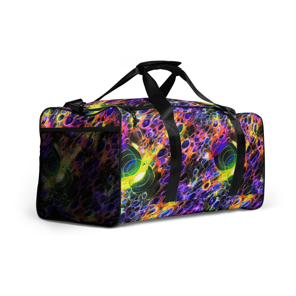 Neon Orbits on Duffle Bag — Right Front
