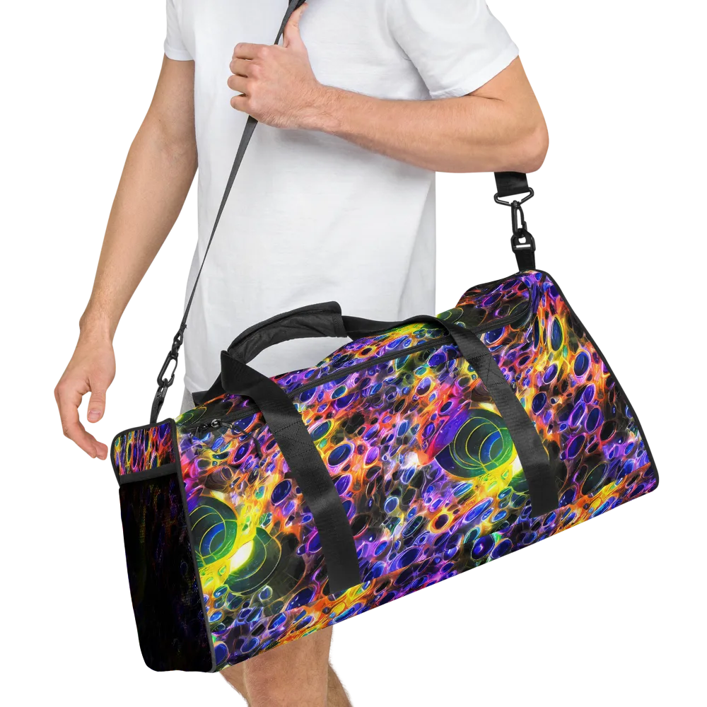 Neon Orbits on Duffle Bag — Right Front