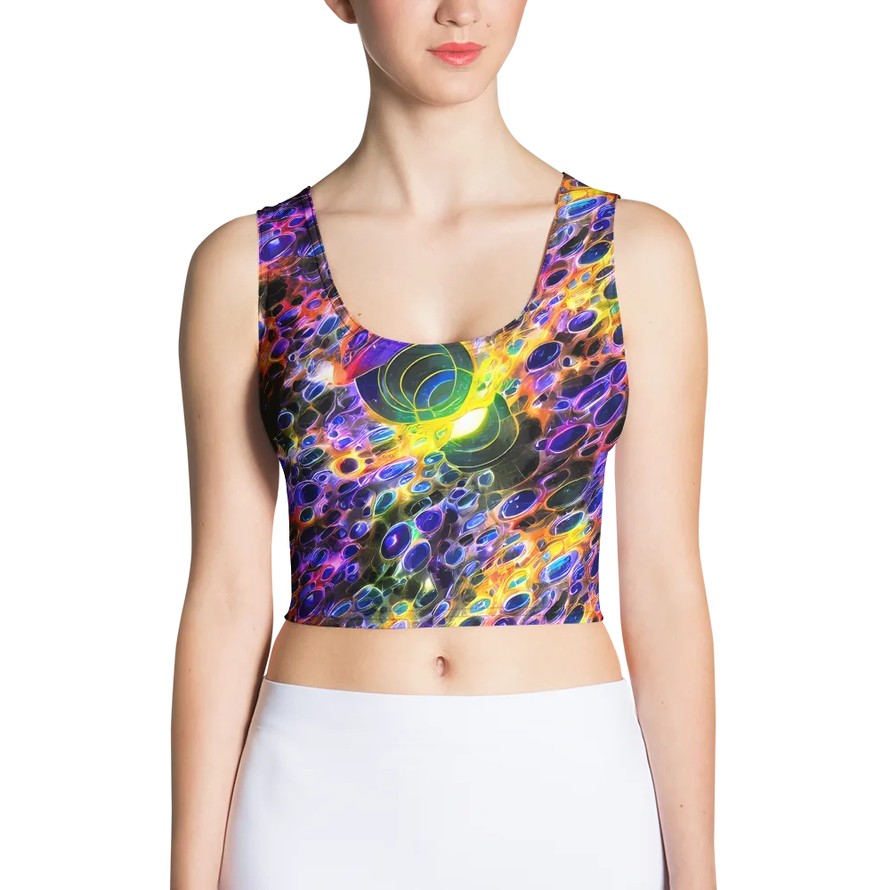 Neon Orbits on Crop Top — Front