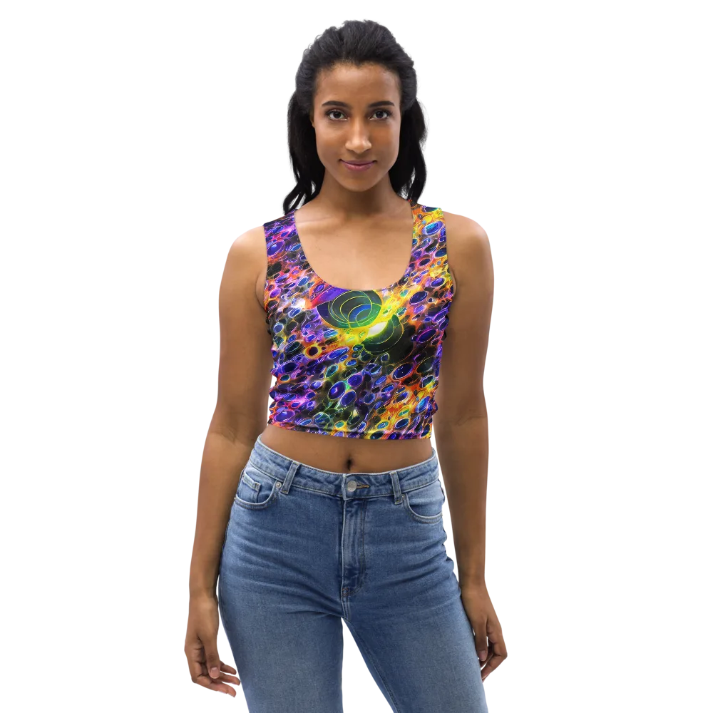 Neon Orbits on Crop Top — Front