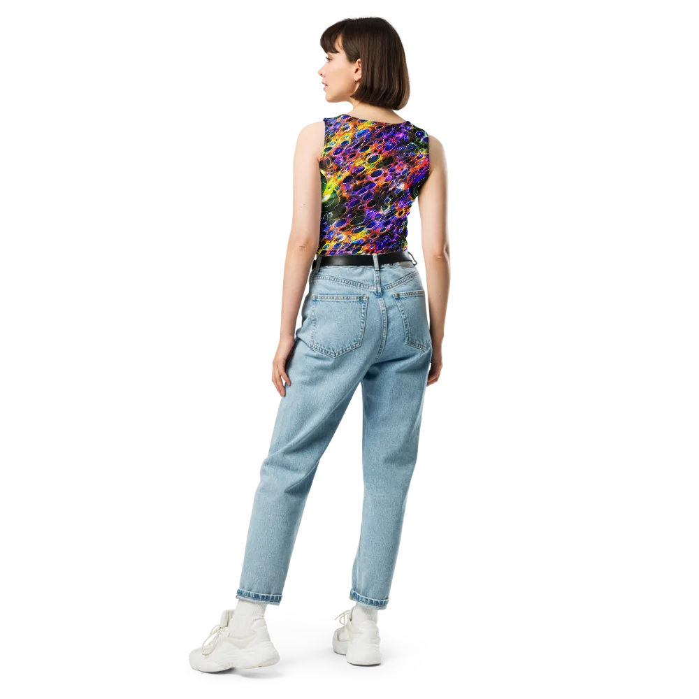 Neon Orbits on Crop Top — Back