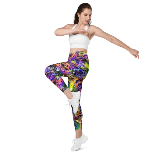 Neon Orbits on a Leggings with Pockets