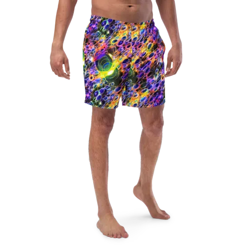 Neon Orbits on a Swim Trunks