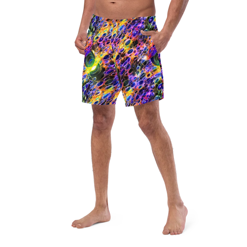 Neon Orbits on Swim Trunks — Left Front