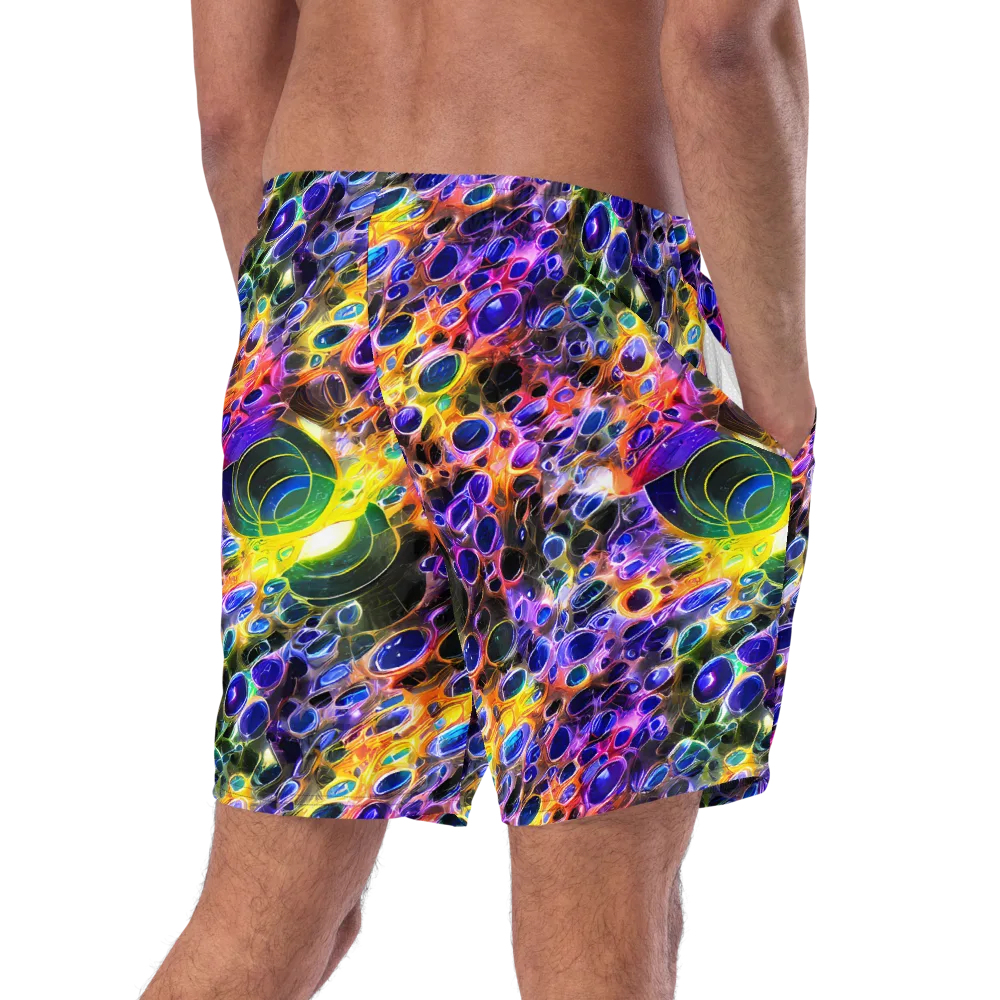 Neon Orbits on Swim Trunks — Right Back