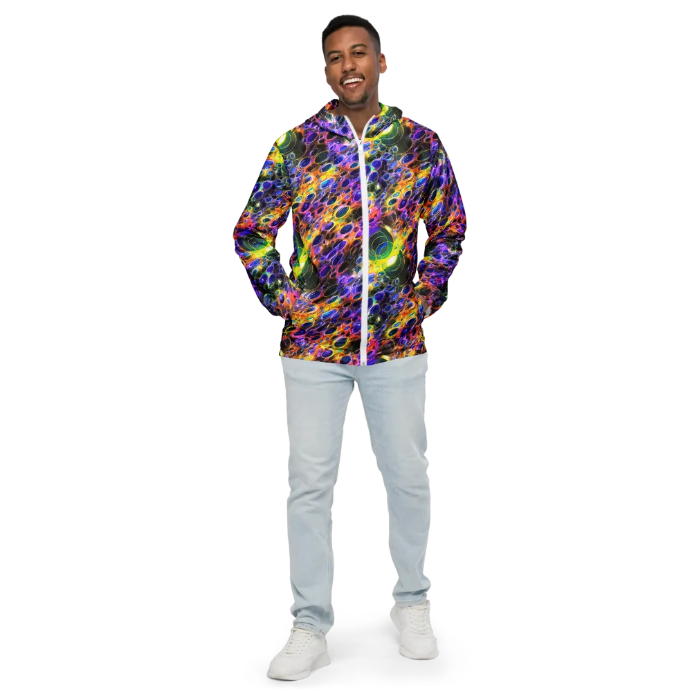 Neon Orbits on Men's Windbreaker — Front