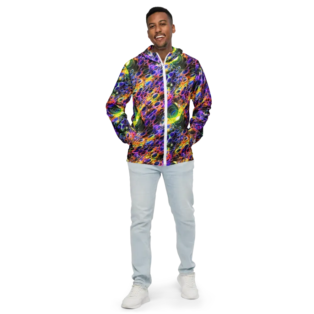 Neon Orbits on Men's Windbreaker — Front