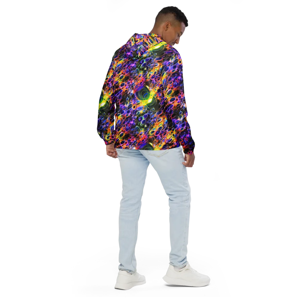 Neon Orbits on Men's Windbreaker — Back