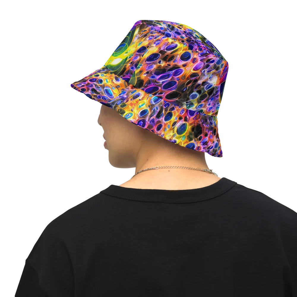 Neon Orbits on Reversible Bucket Hat — Back Inside