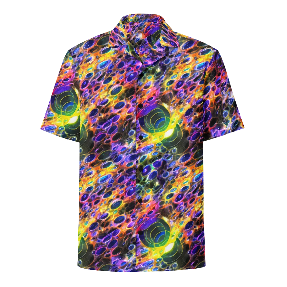 Neon Orbits on Button Shirt — Front