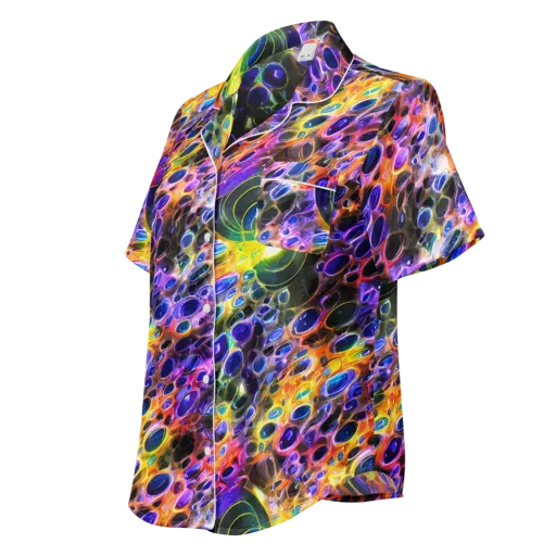 Neon Orbits on a Women's Short Sleeve Pajama Top