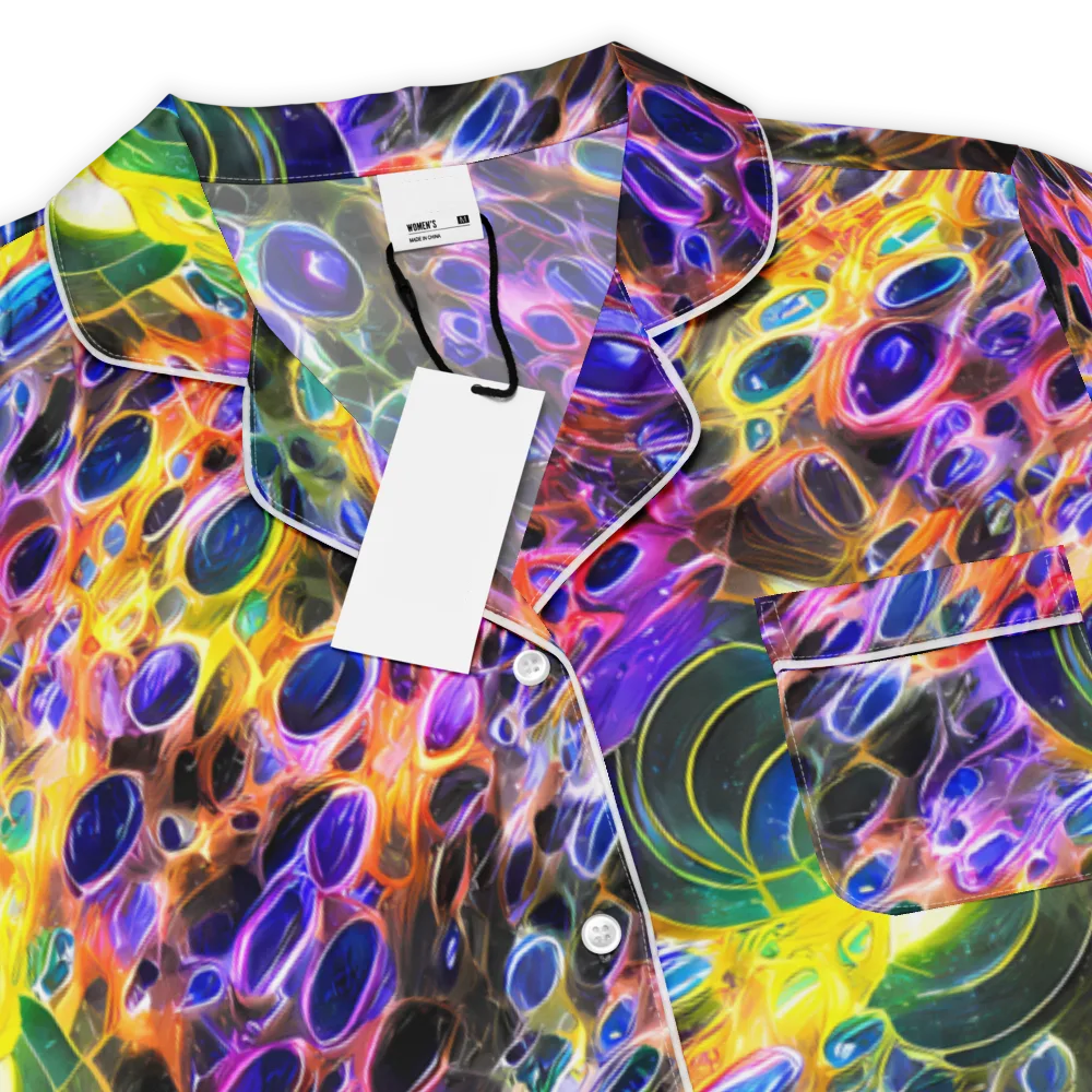 Neon Orbits on Women's Short Sleeve Pajama Top — Product details