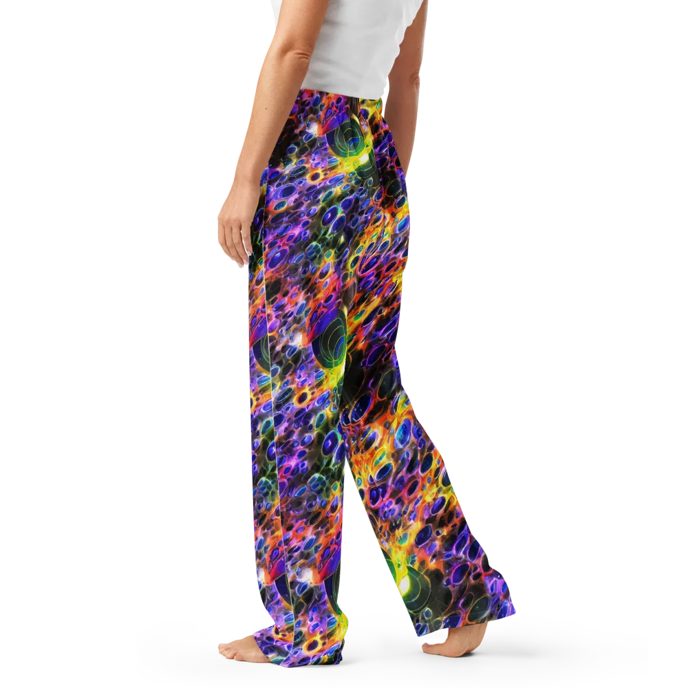 Neon Orbits on Women's Pajama Pants — Left
