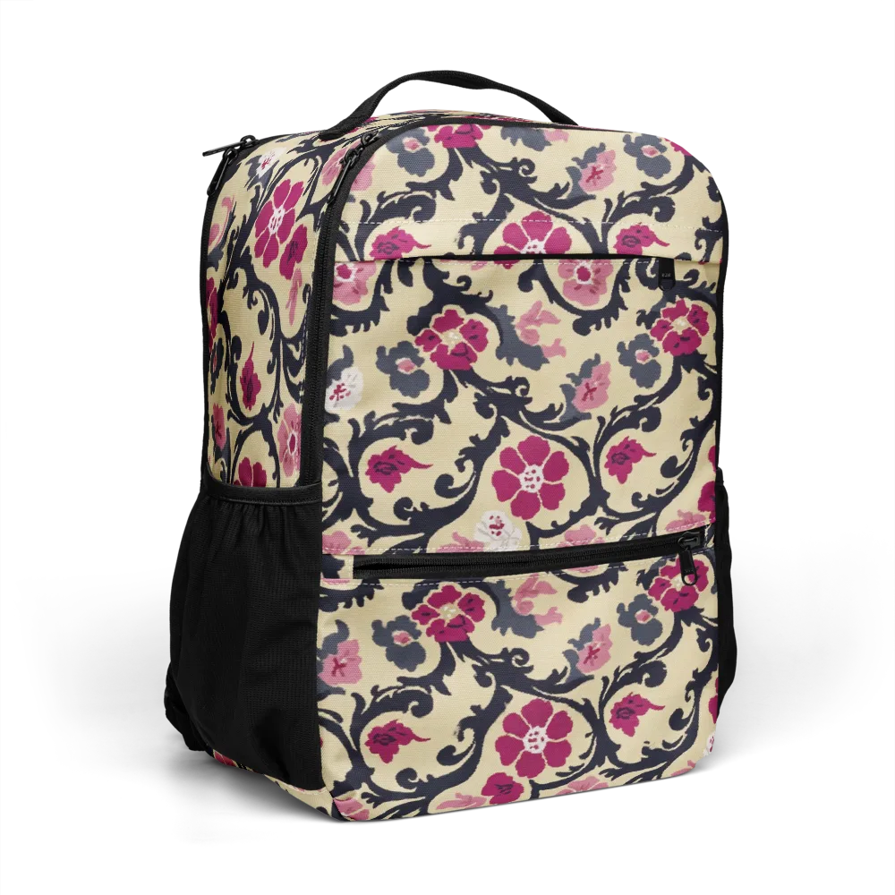 Navy Garden Waltz on Utility Backpack — Right Front